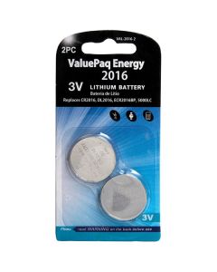 Dantona VAL-2016-2 ValuePaq Energy 2016 Lithium Coin Cell Batteries, 2 pk
