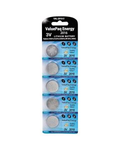 Dantona VAL-2016-5 ValuePaq Energy 2016 Lithium Coin Cell Batteries, 5 pk
